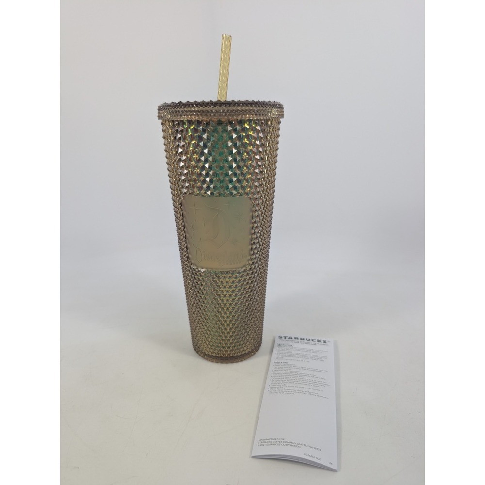 Starbucks + Disneyland Resort Studded Tumbler w/ Straw Iridescent Gold